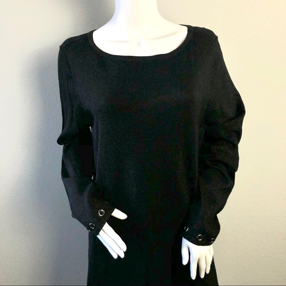 Black Harper Lane Mini Dress W/ Splits Stretchy - Picture 4 of 8